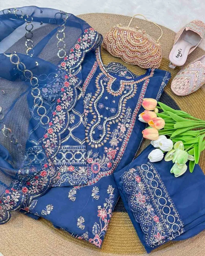 Rimsha - Organza Embroidered Suit Set