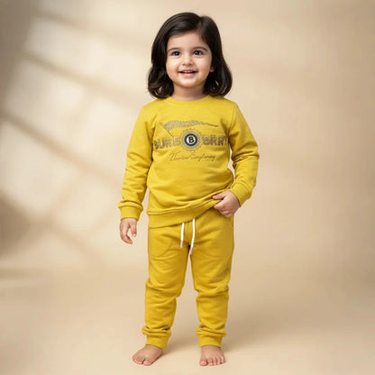 Yellow Kids Girls Premium Track Suit