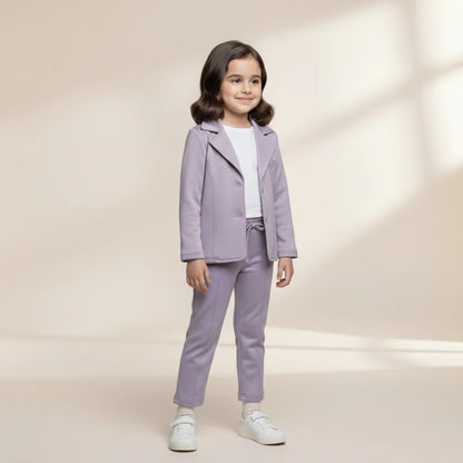 Purple Premium Kids Girls Blazer Set