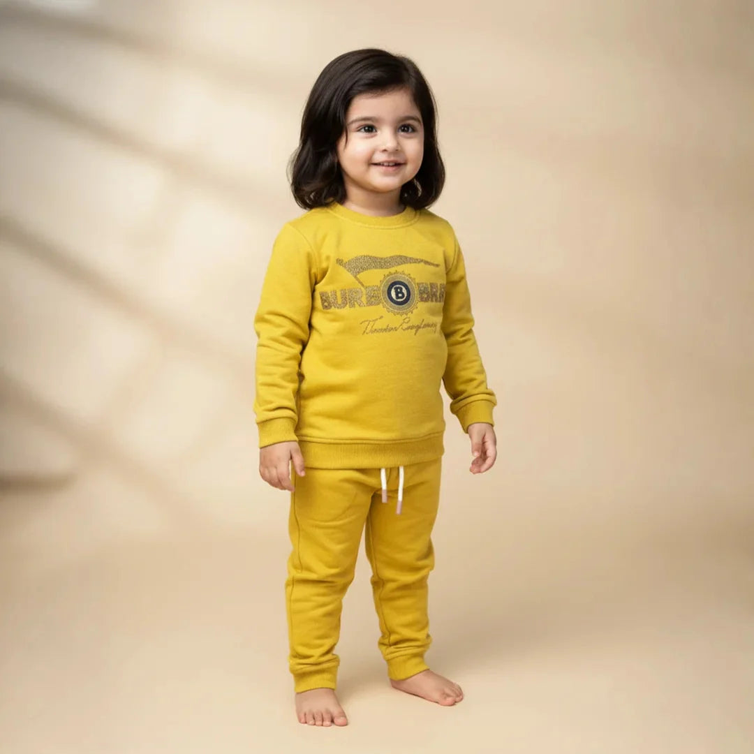 Yellow Kids Girls Premium Track Suit
