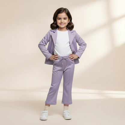 Purple Premium Kids Girls Blazer Set