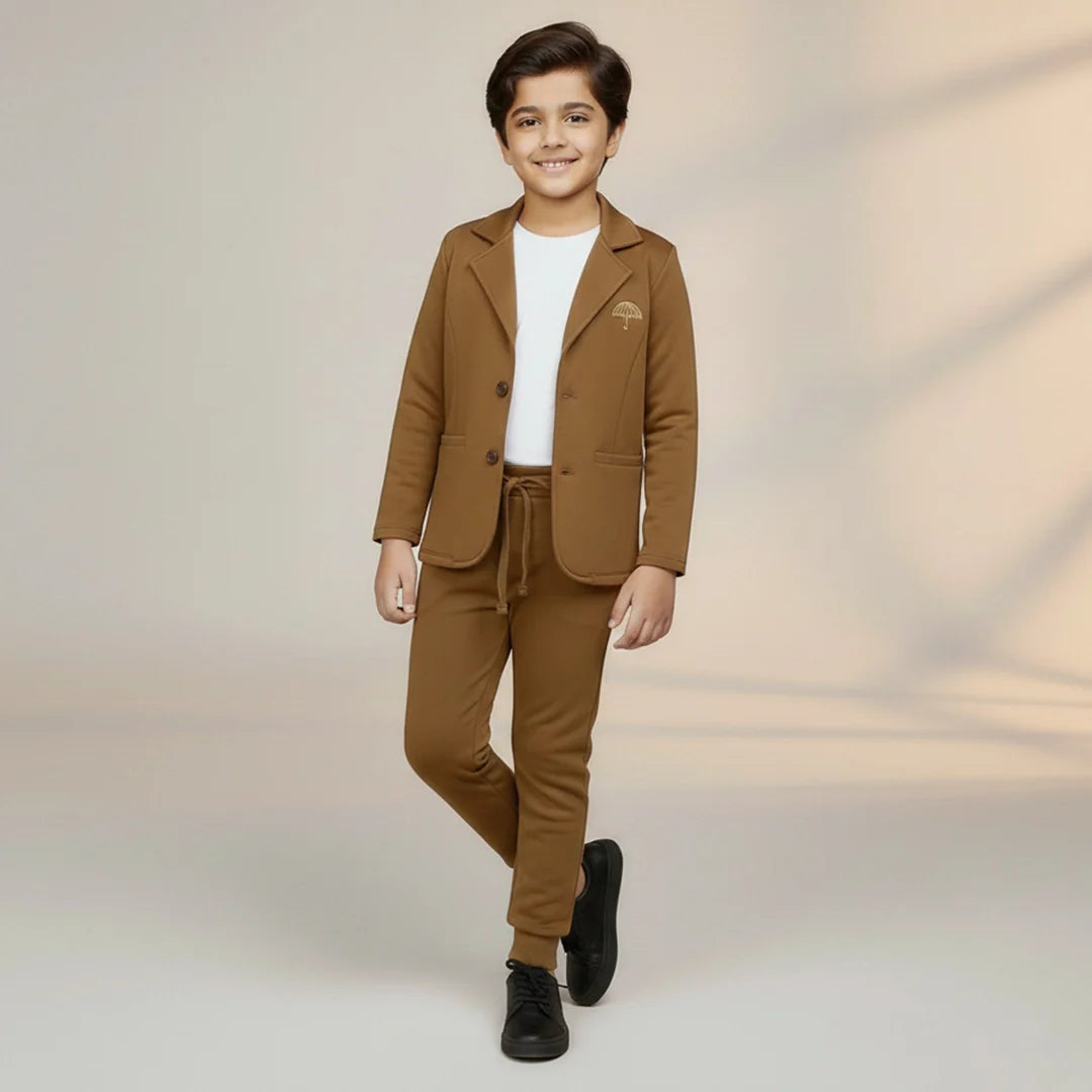 Dirt Brown Premium Boys' Blazer Set