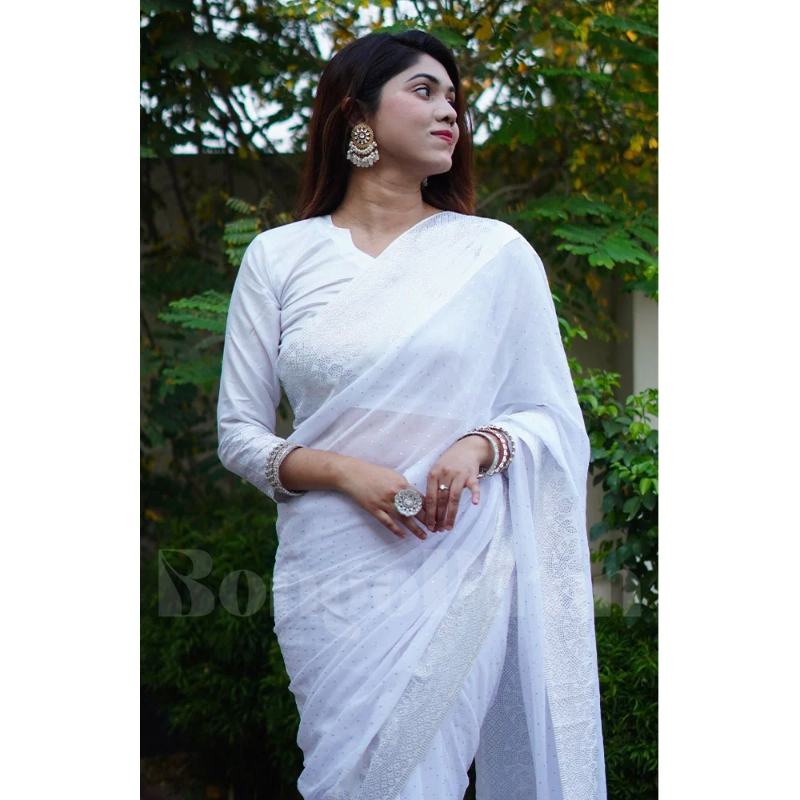 Aahir - Georgette Stonework Saree