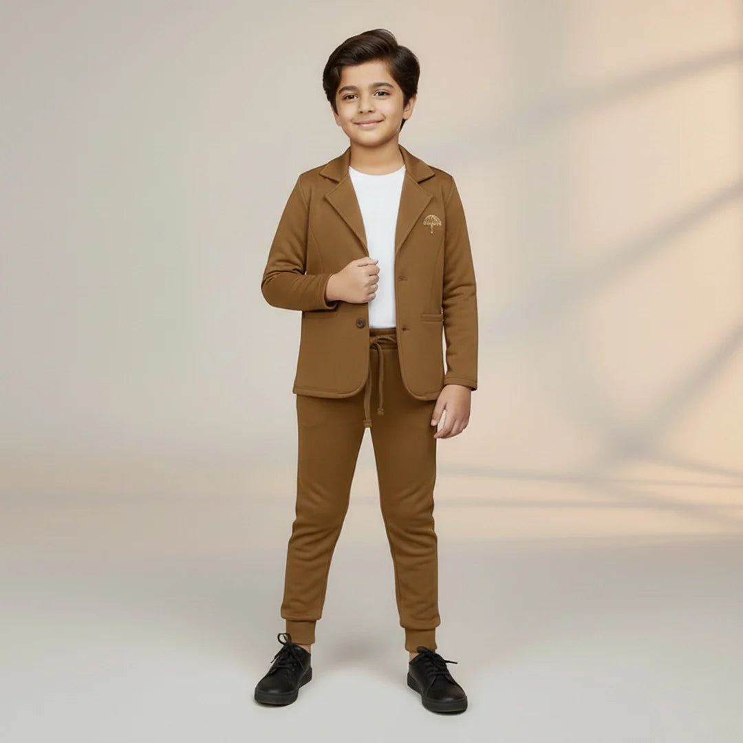 Dirt Brown Premium Boys' Blazer Set