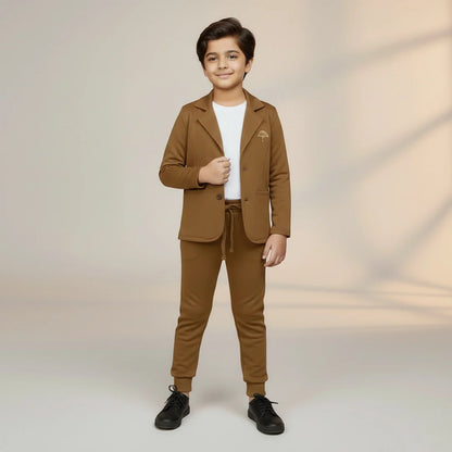 Dirt Brown Premium Boys' Blazer Set