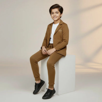 Dirt Brown Premium Boys' Blazer Set