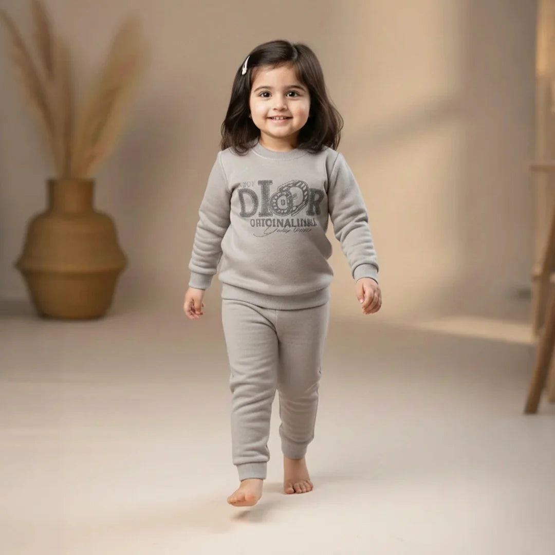 Grey Olive Kids Girls Premium Track Suit