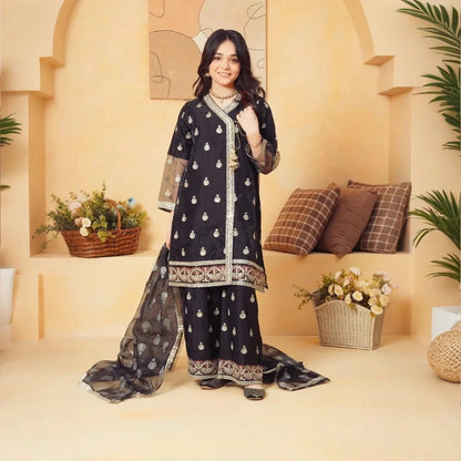 Afreen-Embroidered Angrakha-3 Piece Set