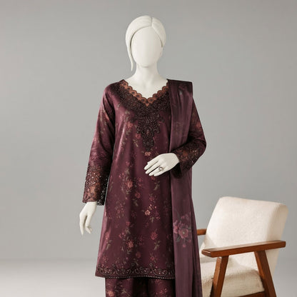Afsana-Floral Embroidered-3 Piece Set