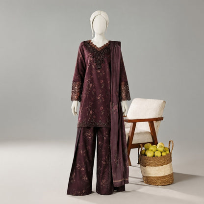 Afsana-Floral Embroidered-3 Piece Set