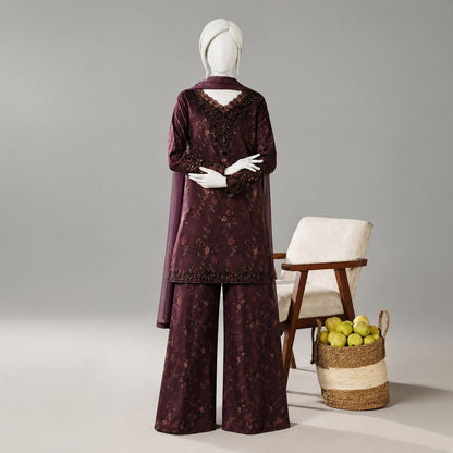 Afsana-Floral Embroidered-3 Piece Set