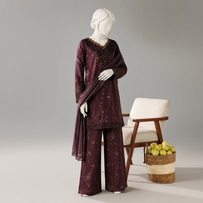 Afsana-Floral Embroidered-3 Piece Set