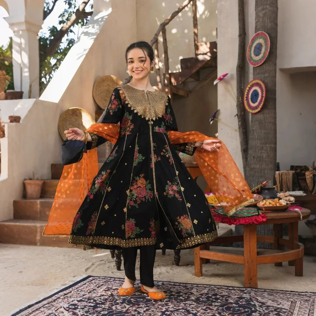 Afsara - Kids Cotton Floral Print Suit Set