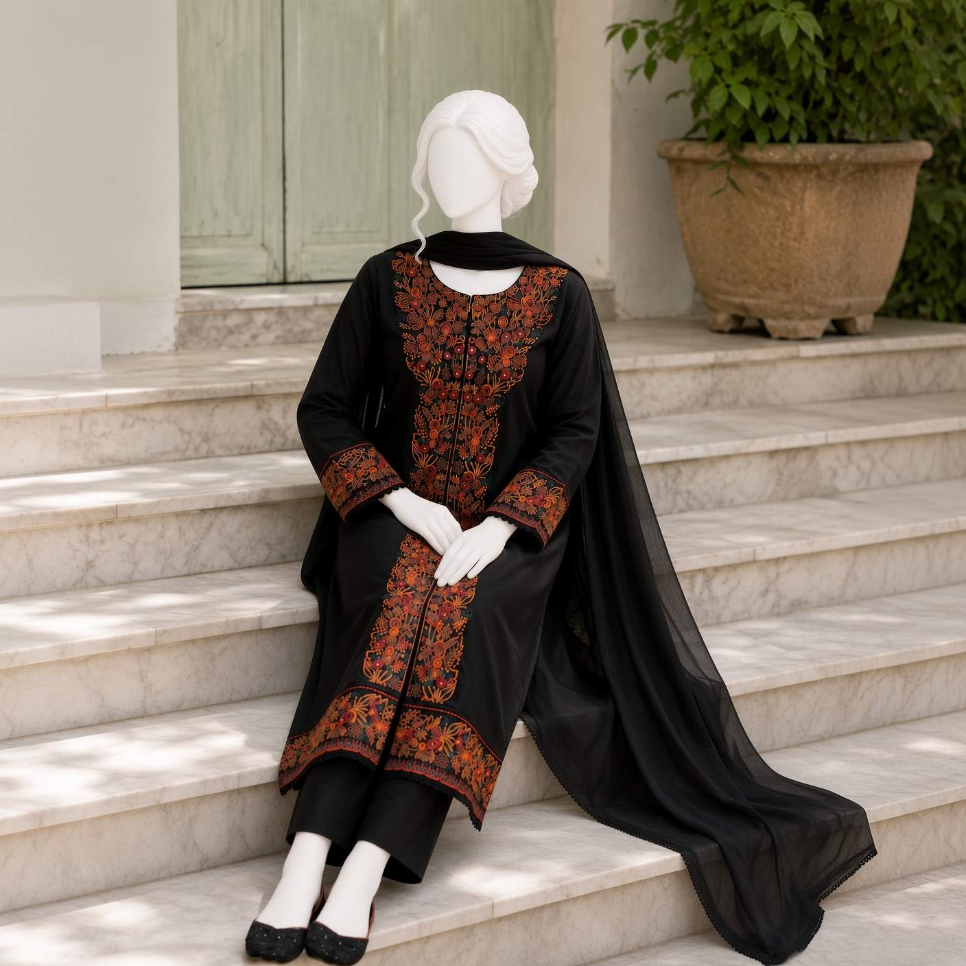 Arooj - Embroidery Cotton Suit Set
