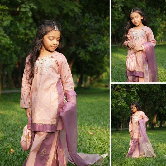 Chameli-Embroidered-4 Piece Kids Set