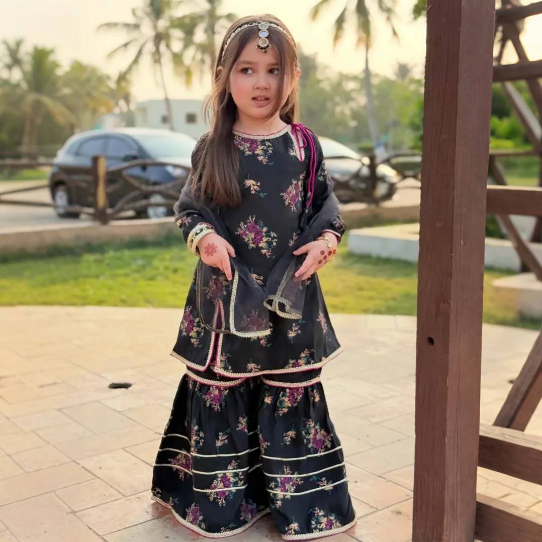 Butterfly-Floral Print-3 Piece Kids Set