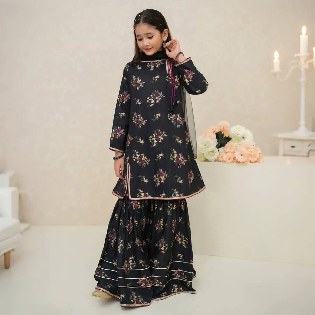 Butterfly-Floral Print-3 Piece Kids Set