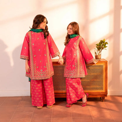 Orchid - Floral Embroidered - 3 Piece Set