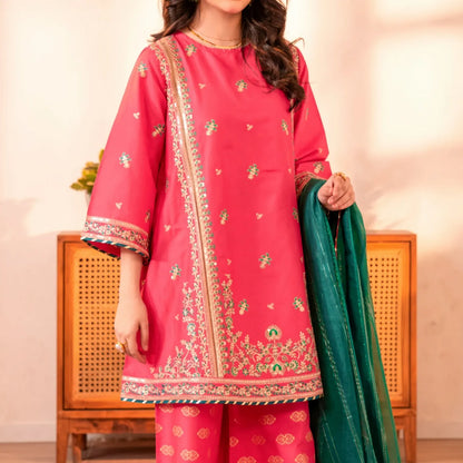 Orchid - Floral Embroidered - 3 Piece Set