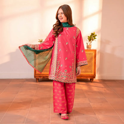 Orchid - Floral Embroidered - 3 Piece Set