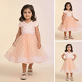 Elegant Rose Pink Fit & Flare Kids Dress
