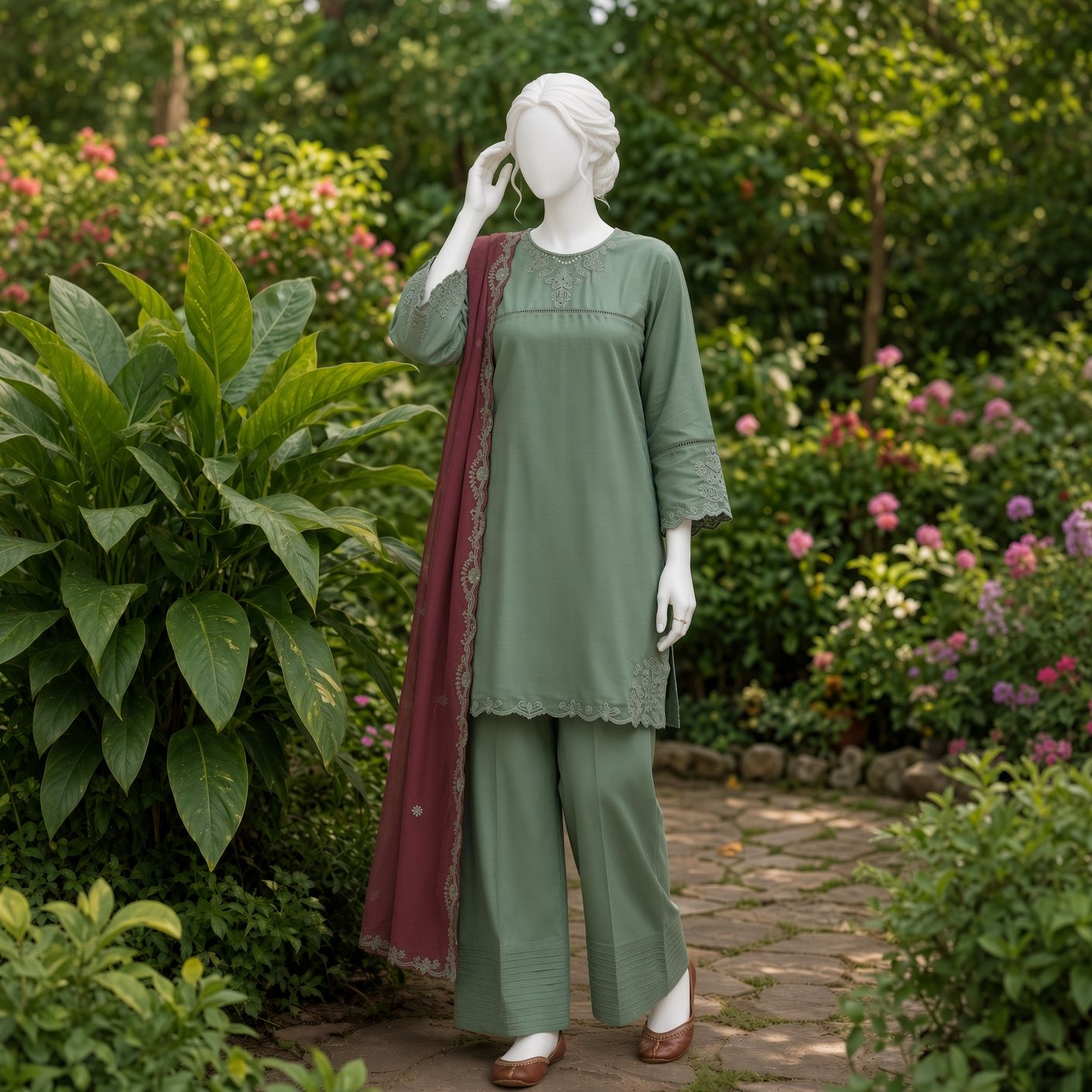 Esha - Embroidered - 3 Piece Set