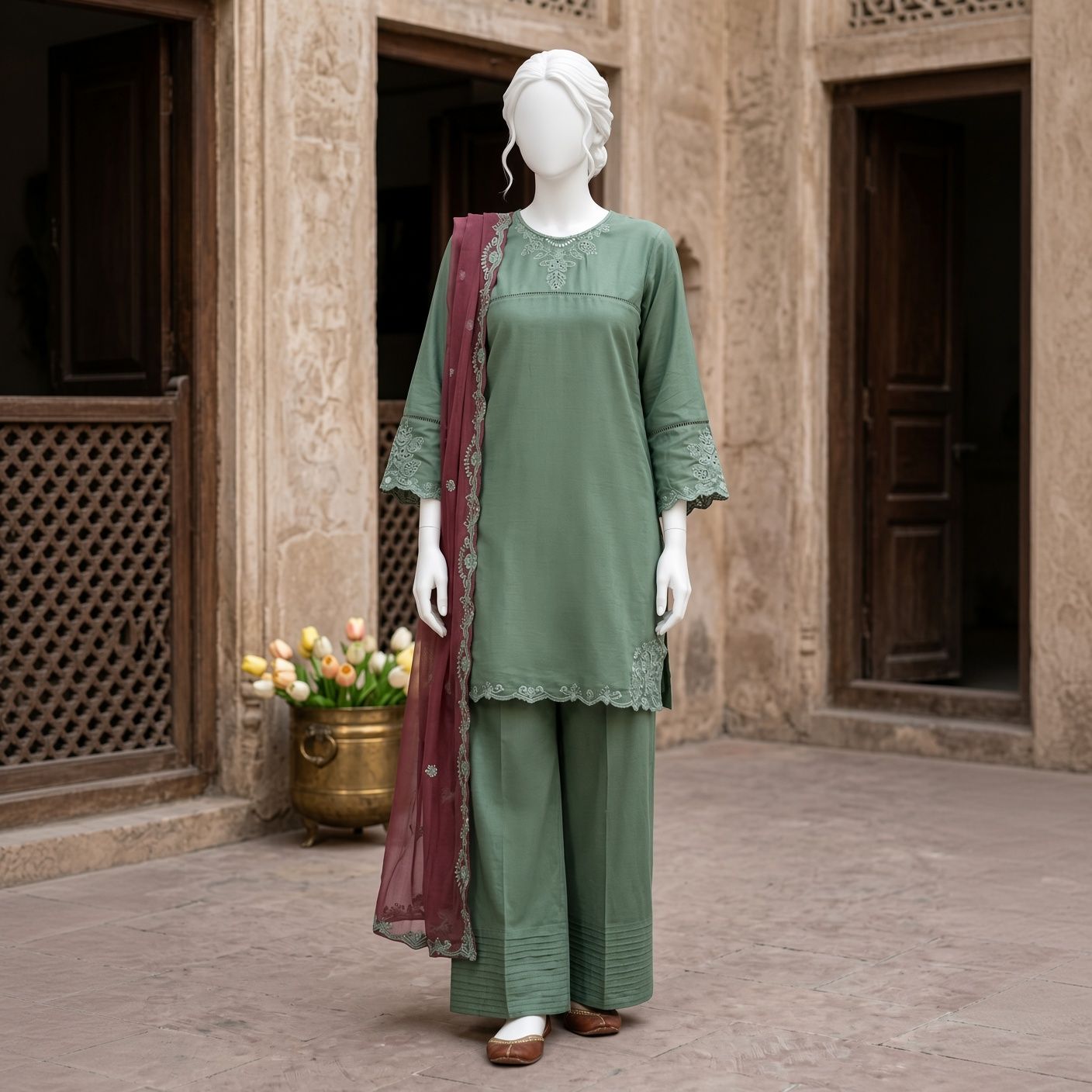 Esha - Embroidered - 3 Piece Set