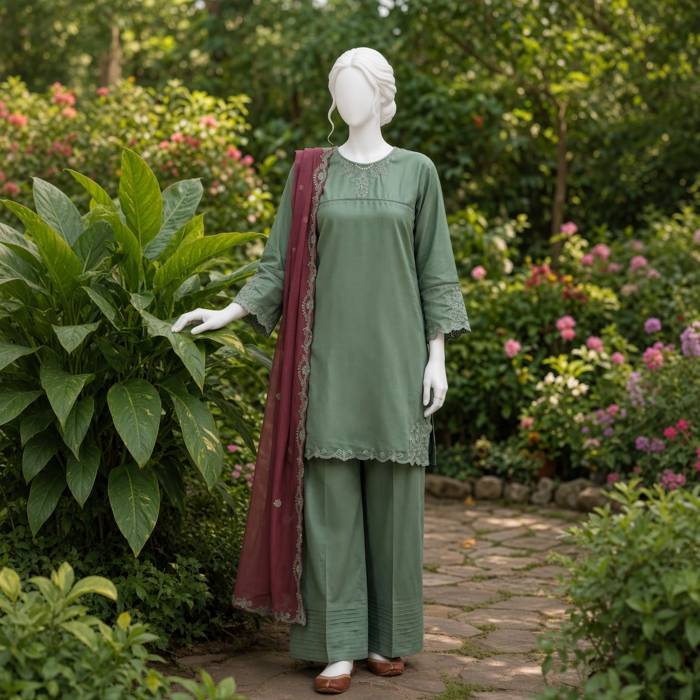 Esha - Embroidered - 3 Piece Set