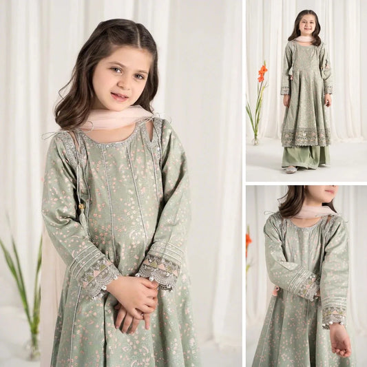 Farah – Embroidered Cotton Kids Suit