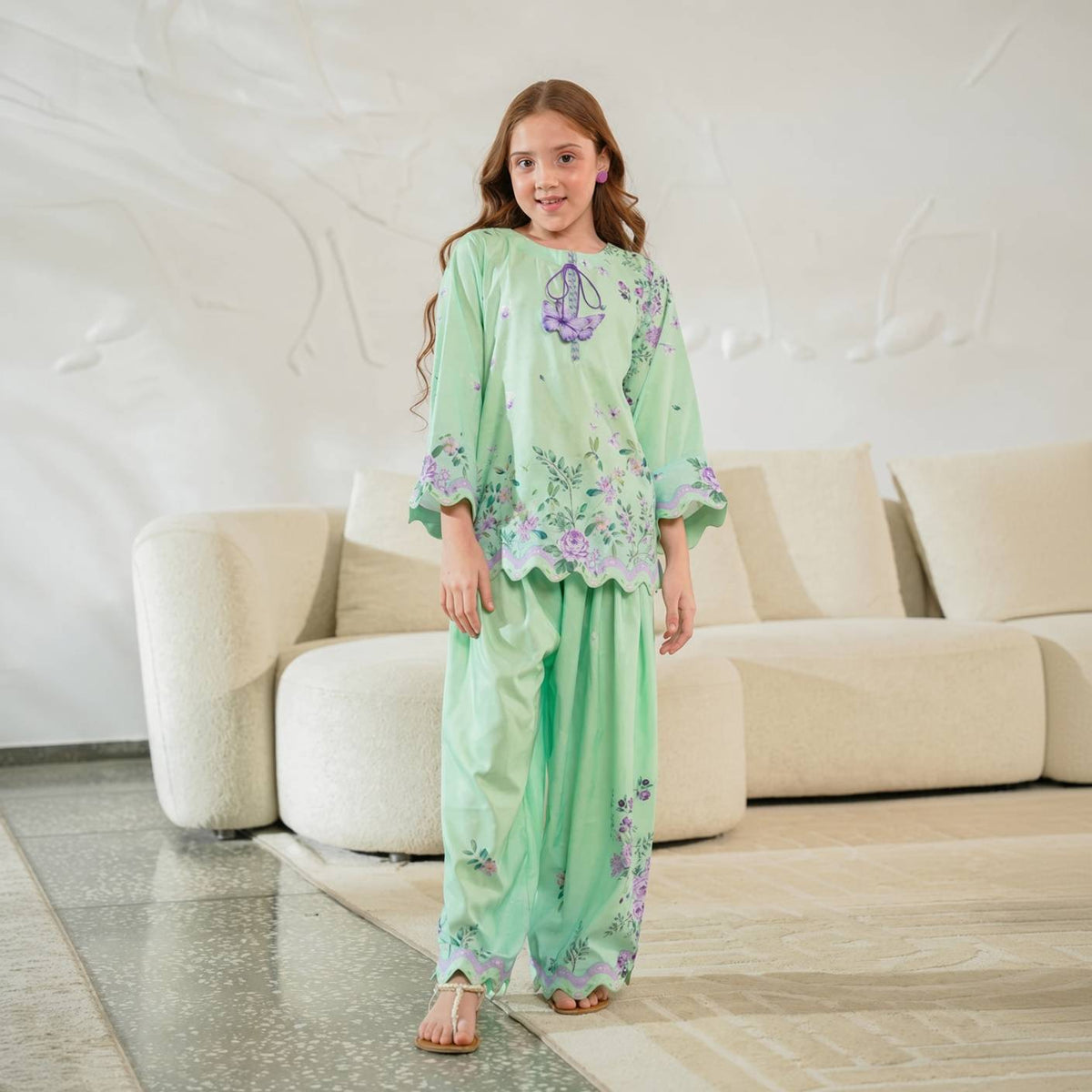Fiza-Floral Print-2 Piece Kids Set