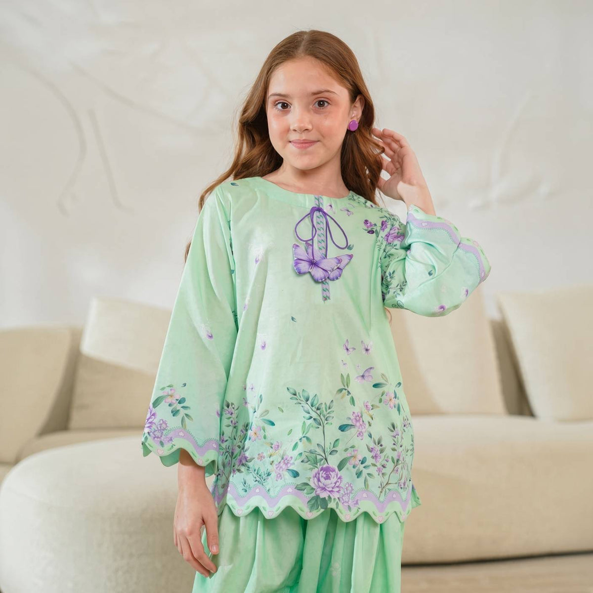 Fiza-Floral Print-2 Piece Kids Set