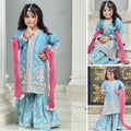 Gulab-Gharara-3 Piece Kids Set