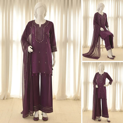 Gulnaar - Sequin Embroidery Suit Set