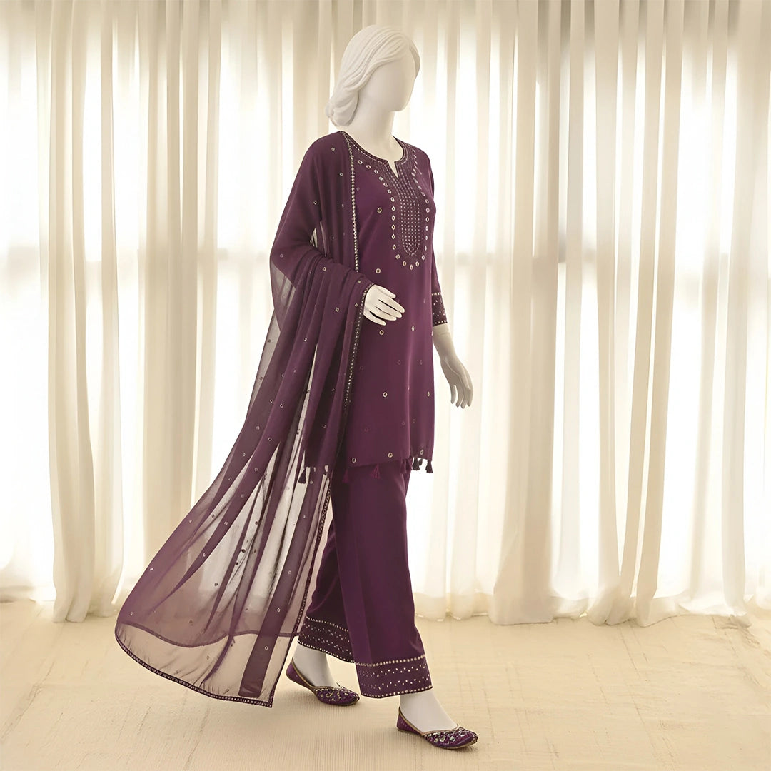 Gulnaar - Sequin Embroidery Suit Set