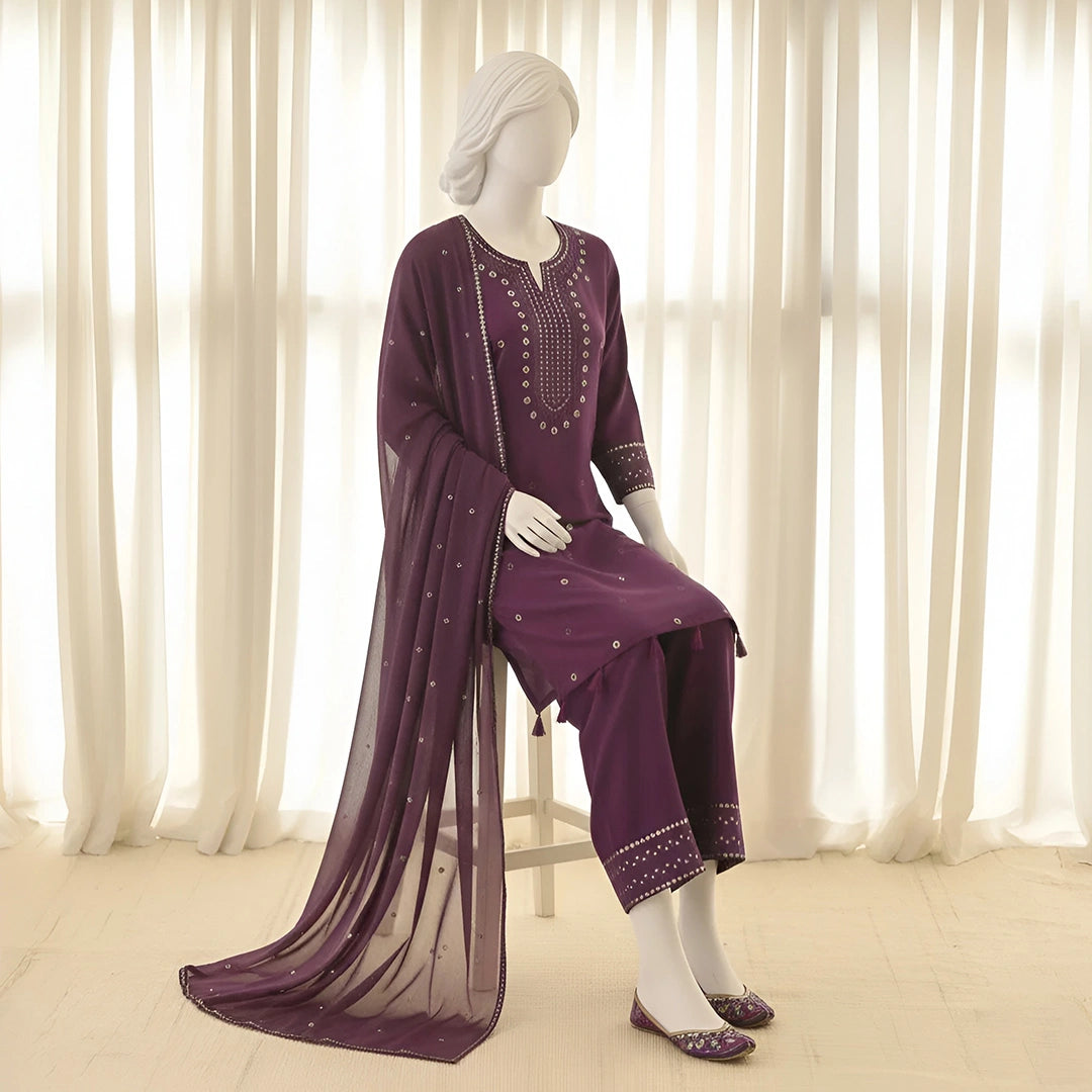 Gulnaar - Sequin Embroidery Suit Set