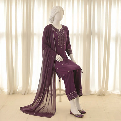 Gulnaar - Sequin Embroidery Suit Set