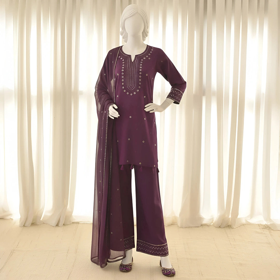 Gulnaar - Sequin Embroidery Suit Set