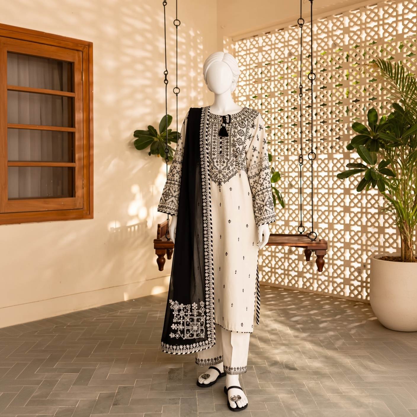 Hamna - Embroidered - 3 Piece Set