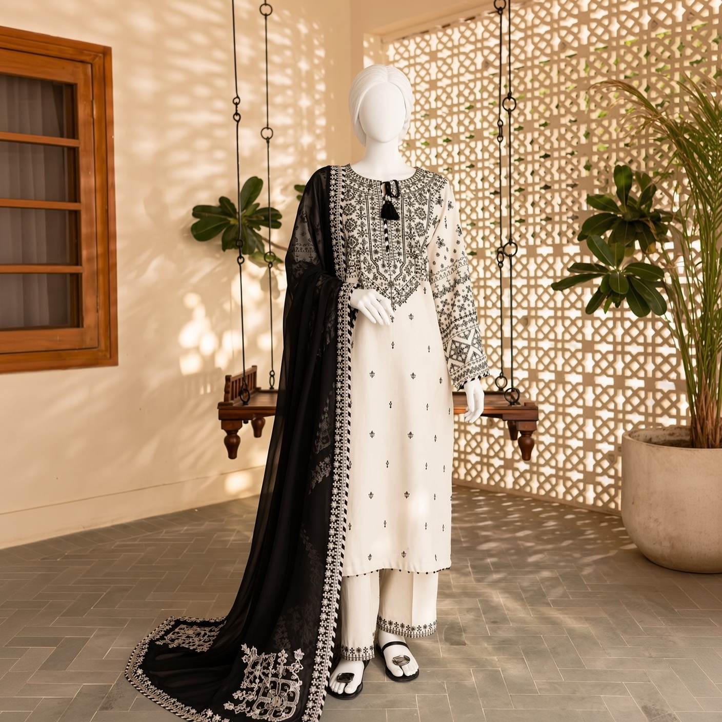 Hamna - Embroidered - 3 Piece Set