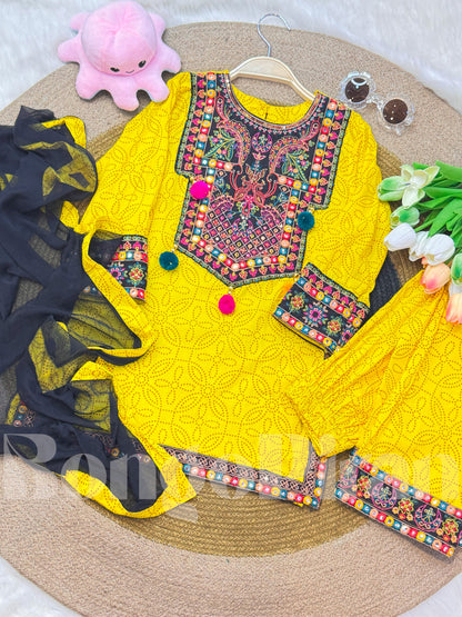 Meera - Embroidered Kids’ Cotton Suit Set