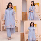 Lilac-Embroidered-3 Piece kids Set