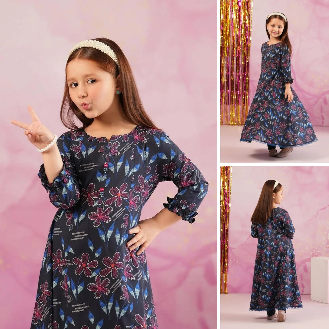 Lilium - Elegant Screen-Printed Kids Suit