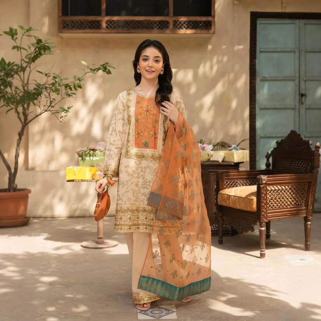 Lily - Festive Embroidery Kids Suit.