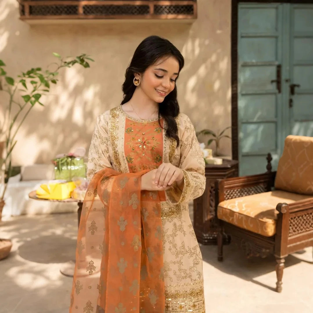 Lily - Festive Embroidery Kids Suit.