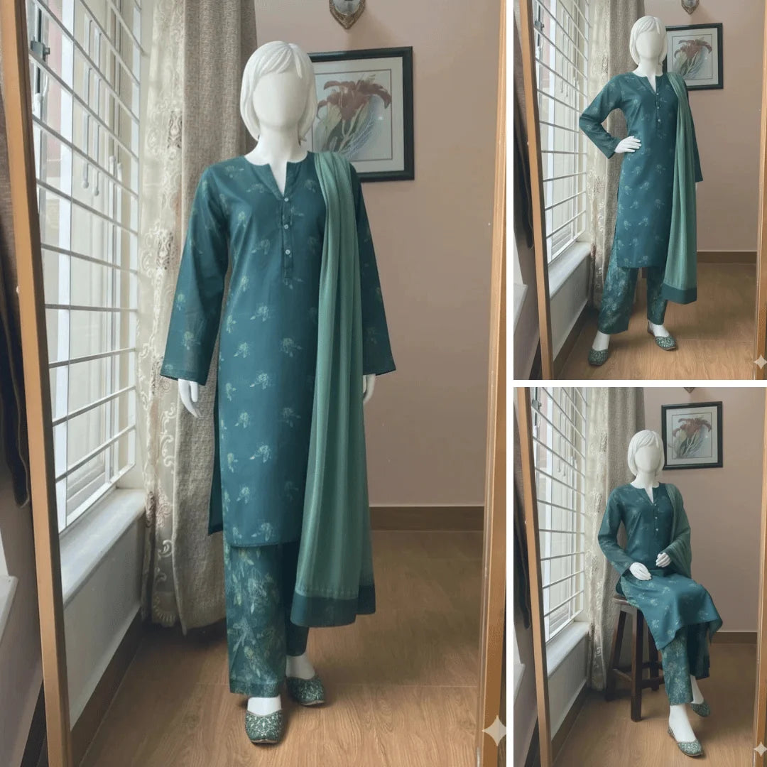 Liva - Floral Printed Cotton Suit Set