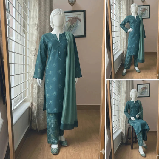 Liva - Floral Printed Cotton Suit Set