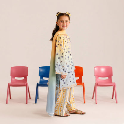 Lotus-Embroidery-3 Piece Kids Set