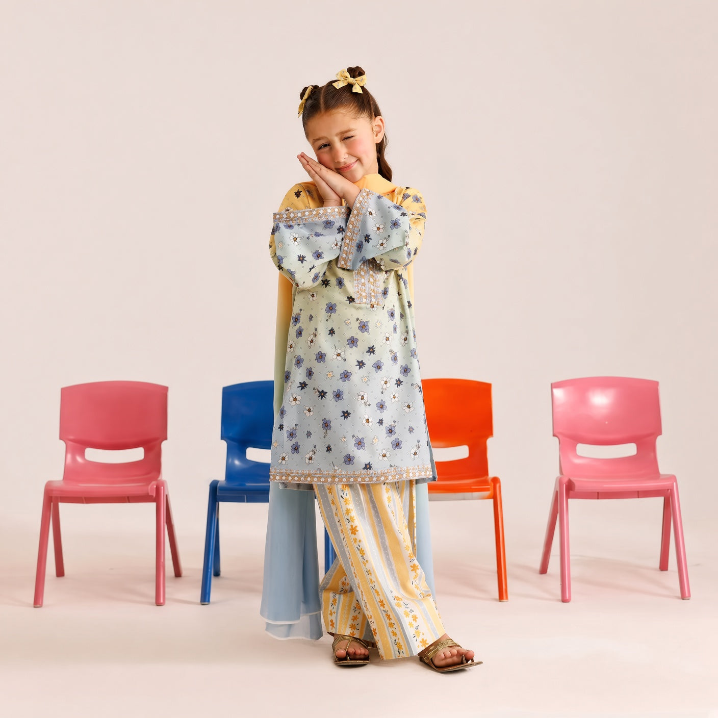 Lotus-Embroidery-3 Piece Kids Set