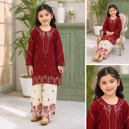 Maham-Embroidered-2 Piece Kids Set