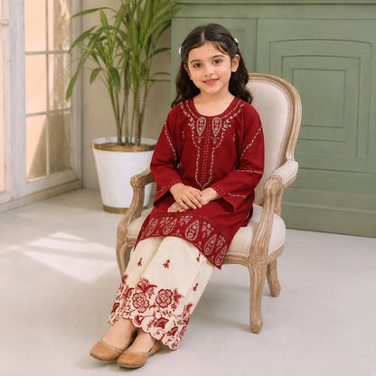 Maham-Embroidered-2 Piece Kids Set
